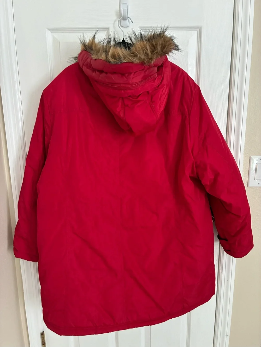 Rocawear Artic Blast Red Faux Fur Hooded winter Puffer Parka adjustable coat 3x
